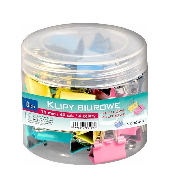 KLIPS 19mm kolorowe 40szt