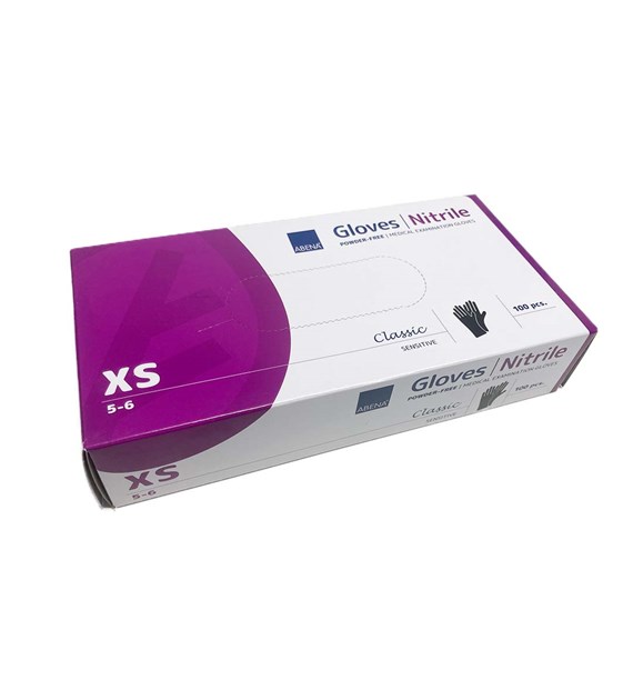 ABENA rękawiczki nitrylowe XS CZARNE (_/10/100)