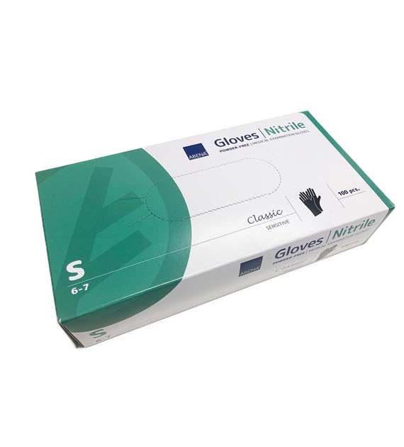 ABENA rękawiczki nitrylowe S CZARNE (_/10/100)