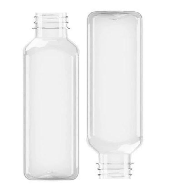 Butelka kwadratowa PET bezbarwna fi38mm 330ml T&M (24/1/100)