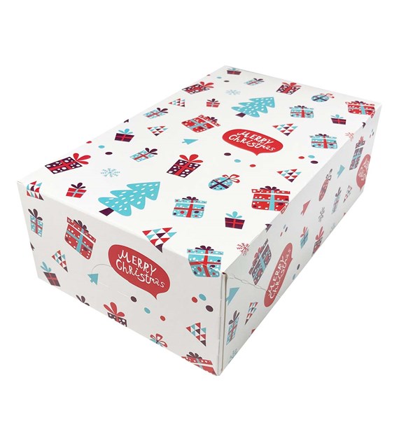 Merry Christmas pudełko zamykane białe 125x210x70mm WZÓR_2