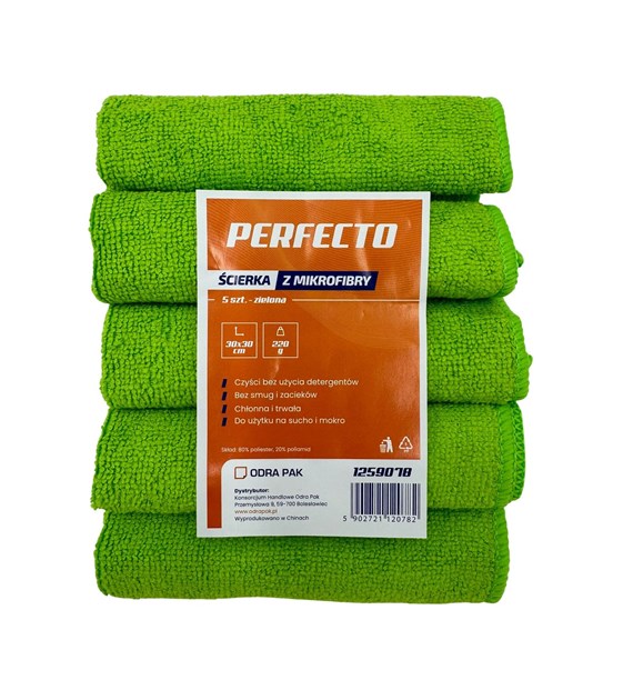 PERFECTO ścierka z mikrofibry 30x30 ZIELONA (77/20/5)