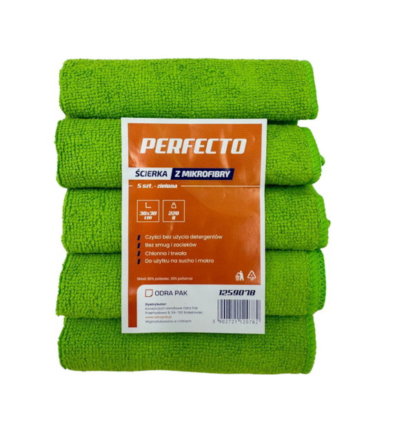 PERFECTO ścierka z mikrofibry 30x30 ZIELONA (77/20/5)