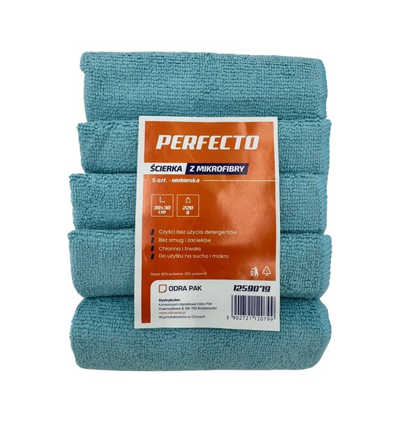 PERFECTO ścierka z mikrofibry 30x30 NIEBIESKA (77/20/5)