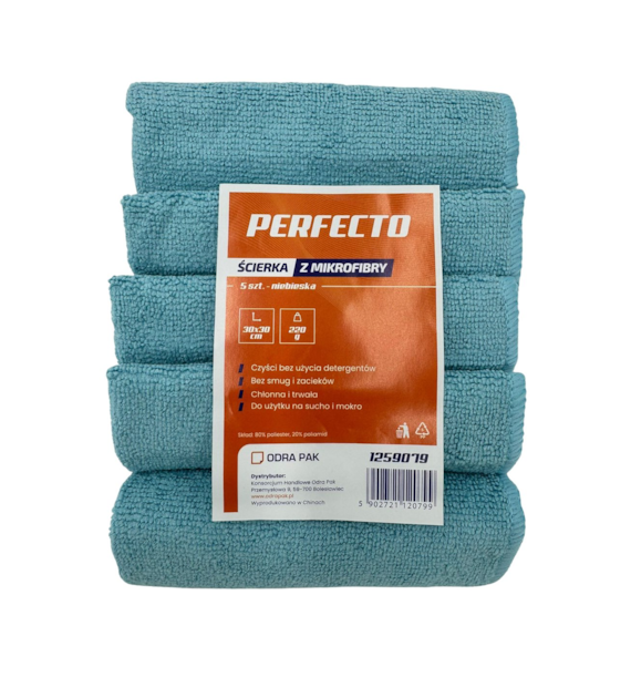 PERFECTO ścierka z mikrofibry 30x30 NIEBIESKA (77/20/5)
