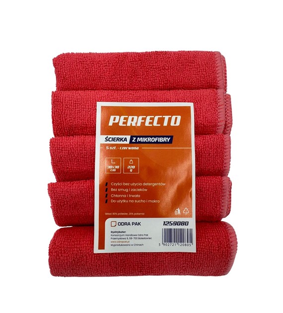 PERFECTO ścierka z mikrofibry 30x30 CZERWONA (77/20/5)