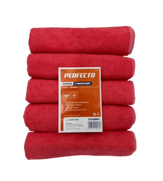 PERFECTO ścierka z mikrofibry 40x40 CZERWONA (44/20/5)