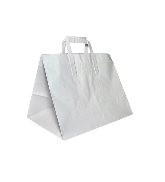 TORBA BIAŁA Z UCHEM PŁASKIM 320x220x245 20l SZEROKIE DNO (250SZT)