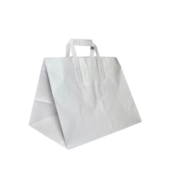 TORBA BIAŁA Z UCHEM PŁASKIM 320x220x245 20l SZEROKIE DNO (250SZT)