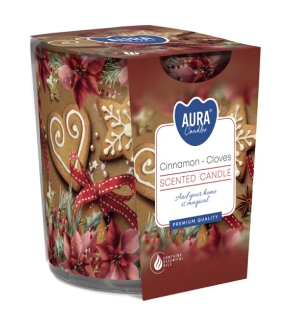 BISPOL świeca zapachowa w szkle  Cynamon-goździki  (_/6/1)