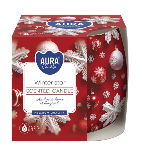 BISPOL świeca zapachowa w szkle baryłka  Gwiazdka  (_/6/1)