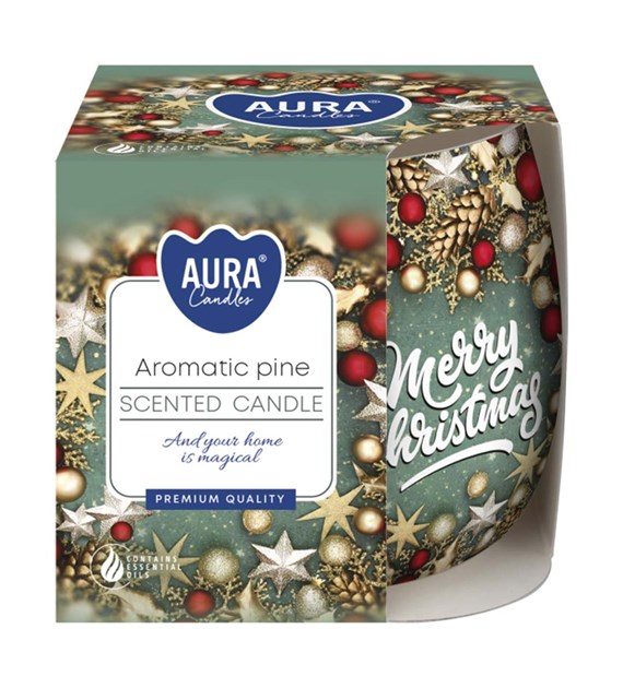 BISPOL świeca zapachowa w szkle baryłka  Pachnąca sosna  (_/6/1)