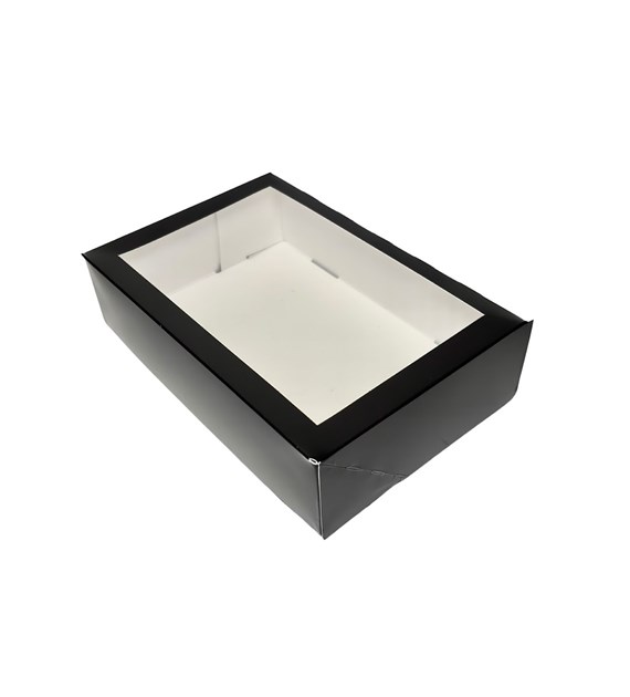(SUP) Pudełko papierowe z oknem 190x130x50mm CZARNE (48/140/1)