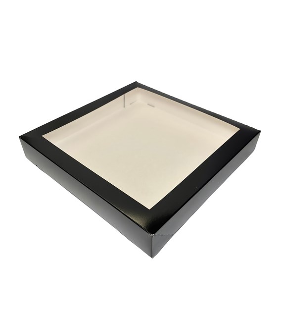 (SUP) Pudełko papierowe z oknem 320x320x50mm CZARNE (42/50/1)