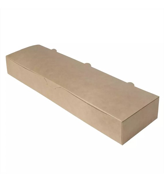 (EKO) PUDEŁKO NA ZAPIEKANKĘ BRĄZOWE 420x110x60mm (_/1/100)