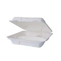 Wood Fiber MENUBOX Z PULPY DRZEWNEJ - 3-dzielny 24,3x24,3x7,5cm BIAŁY (96/4/50)