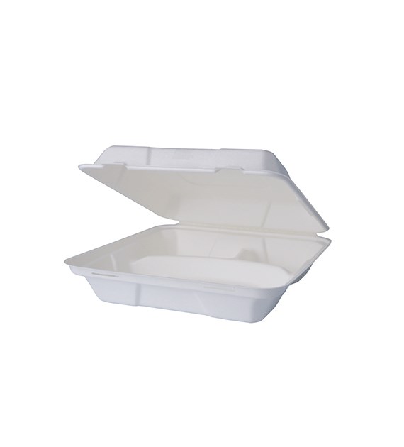 Wood Fiber MENUBOX Z PULPY DRZEWNEJ - 3-dzielny 24,3x24,3x7,5cm BIAŁY (96/4/50)