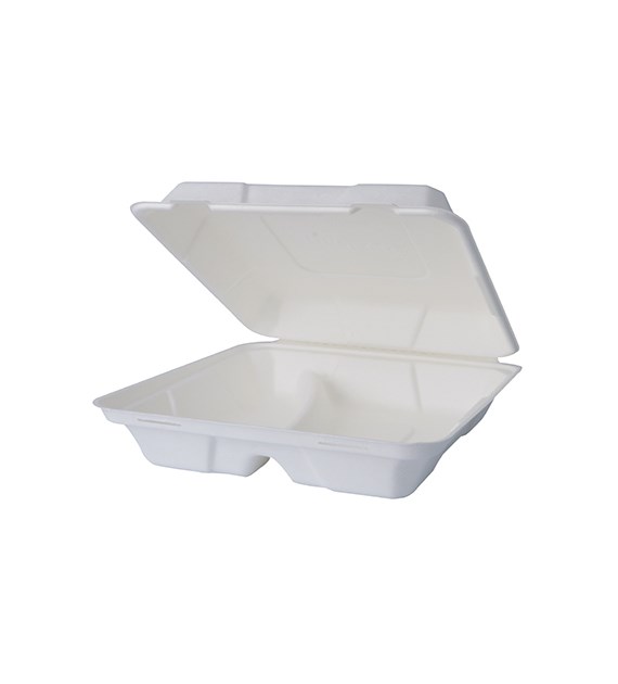 Wood Fiber MENUBOX Z PULPY DRZEWNEJ - 2-dzielny 24,3x24,3x7,5cm BIAŁY (96/4/50)