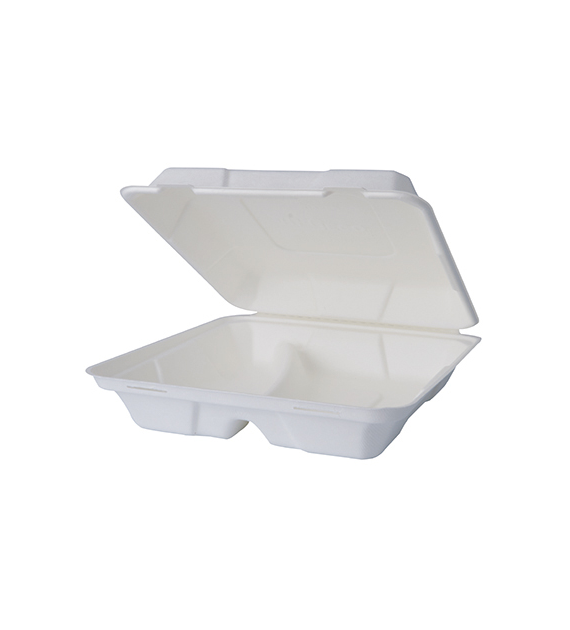 Wood Fiber MENUBOX Z PULPY DRZEWNEJ - 2-dzielny 24,3x24,3x7,5cm BIAŁY (96/4/50)