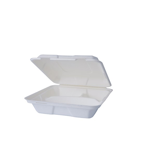 Wood Fiber MENUBOX Z PULPY DRZEWNEJ - 3-dzielny 21x21x6,5cm BIAŁY (175/5/50)