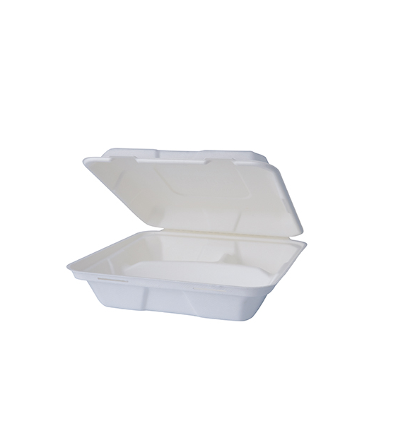 Wood Fiber MENUBOX Z PULPY DRZEWNEJ - 3-dzielny 21x21x6,5cm BIAŁY (175/5/50)