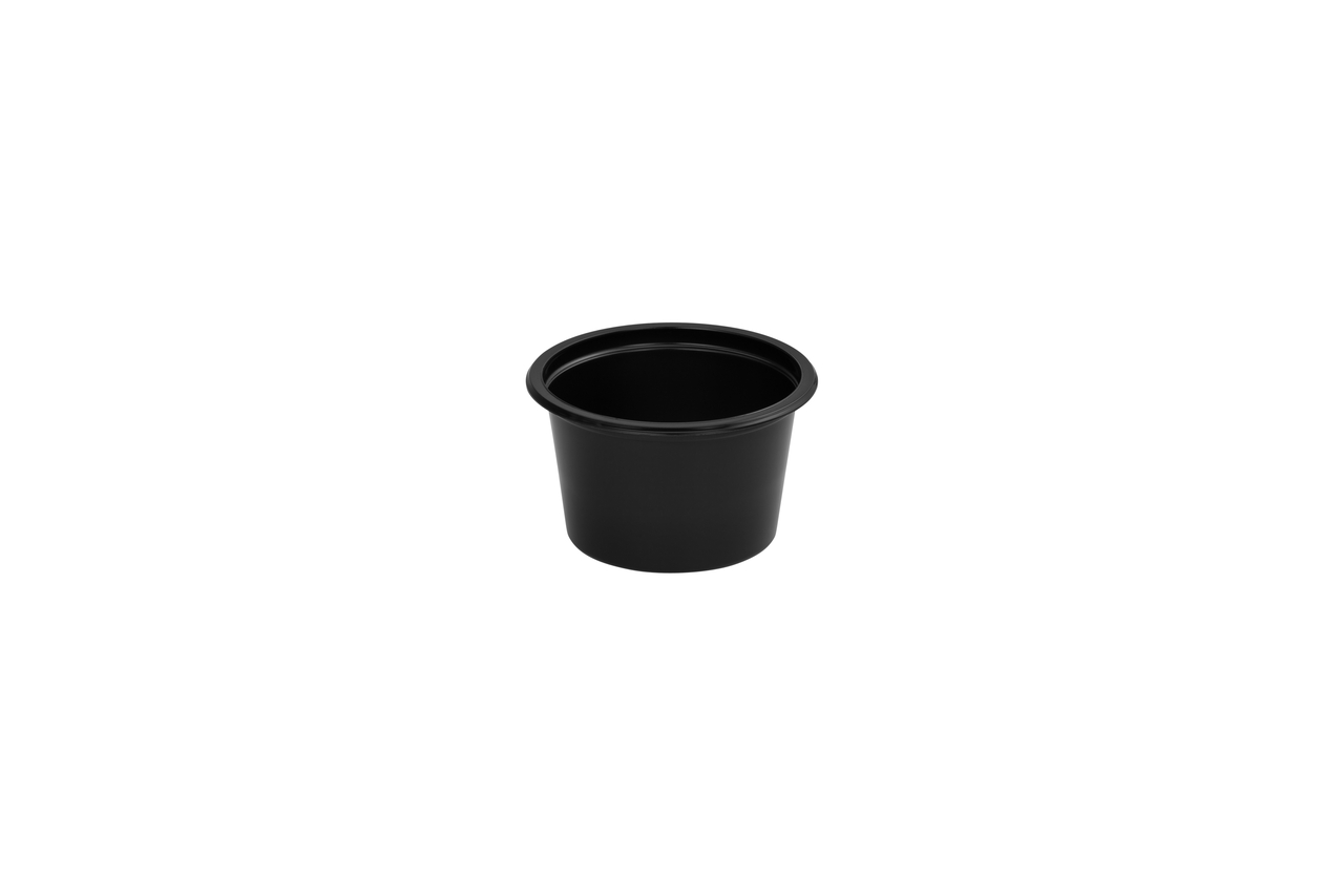 (REUSE) Pojemnik na sos okrągły 80ml CZARNY (32/20/100)