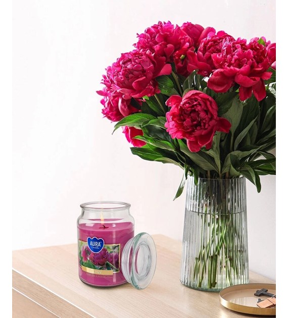 BISPOL świeca zapachowa w dużym słoiku  Malinowa chmurka  100h (_/6/1)