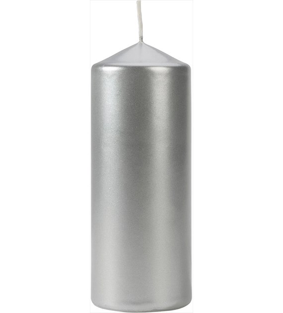 ŚWIECA WALEC SREBRNA 60x150 (_/6/1)