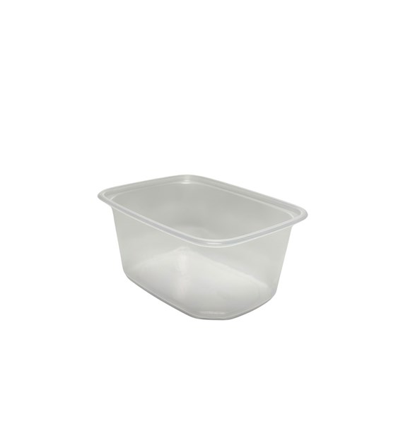 (REUSE) Pojemnik na surówkę prostokątny PP 250ml gładki (35/10/100)