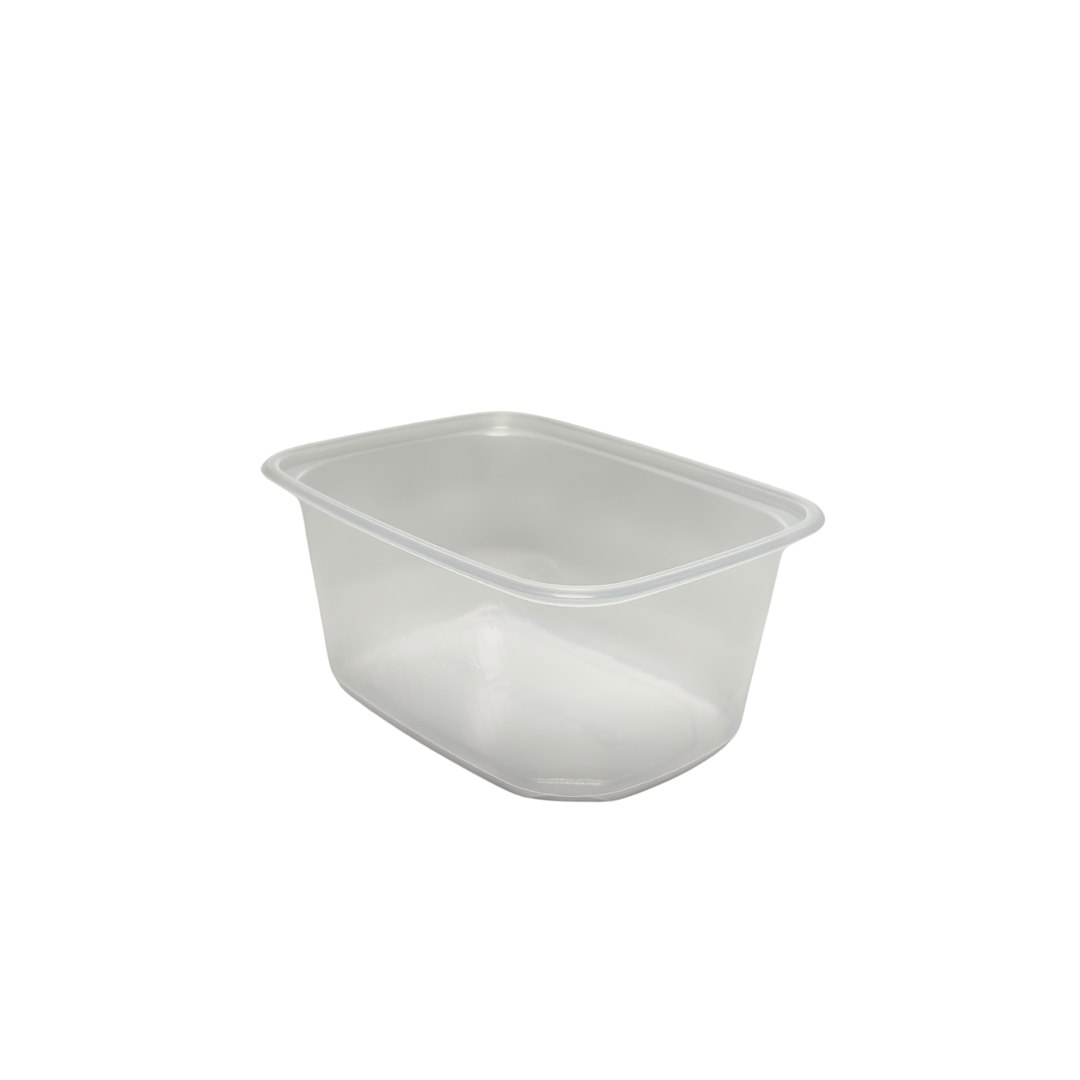 (REUSE) Pojemnik na surówkę prostokątny PP 250ml gładki (35/10/100)