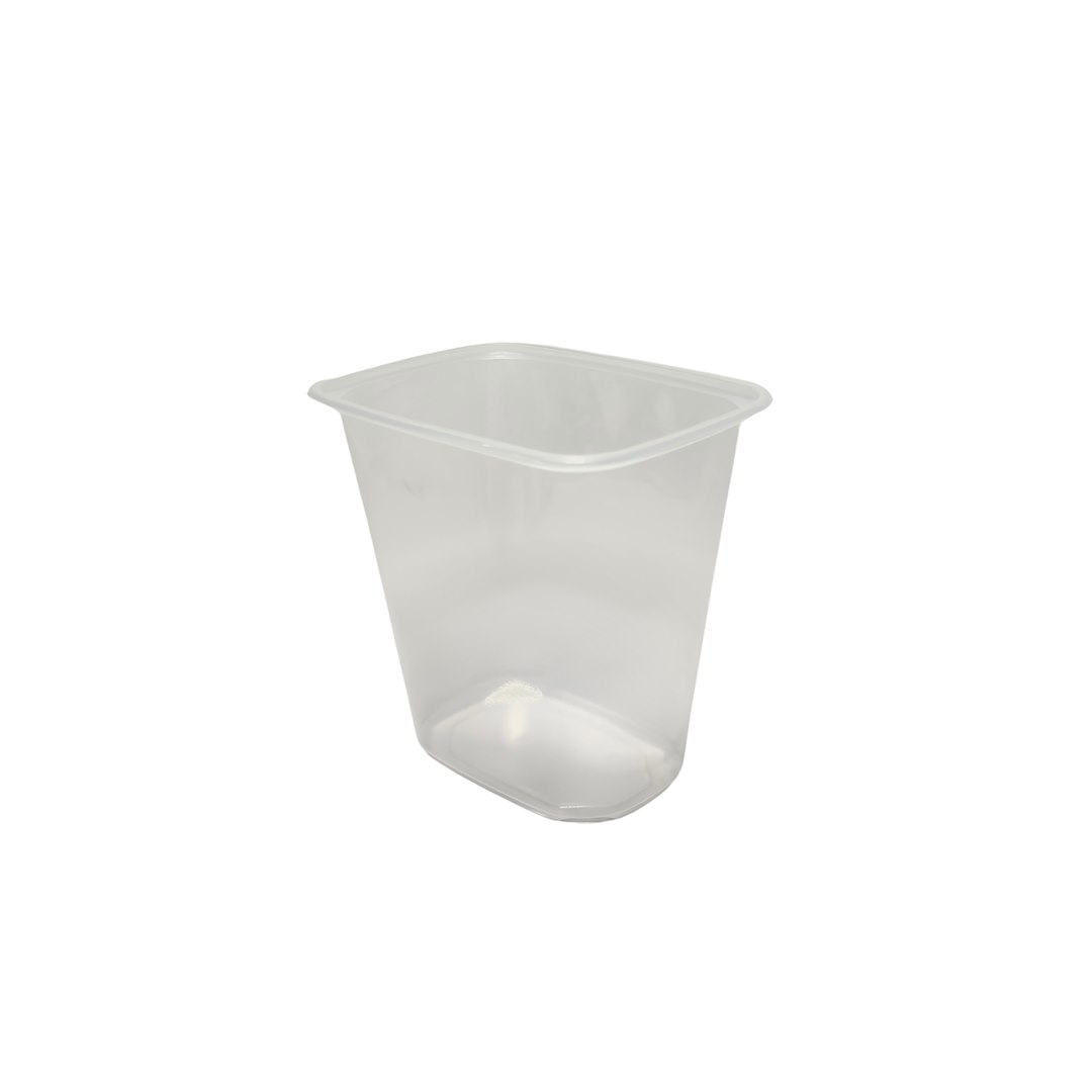 (REUSE) Pojemnik na surówkę prostokątny PP 500ml gładki (35/10/100)
