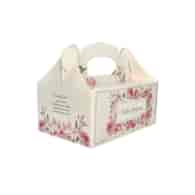 OZDOBNE PUDEŁKO NA CIASTO 19x14x9cm -RÓŻYCZKI- (10szt)