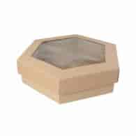 Pudełko cateringowe PARTY BOX premium z okienkiem 315x315x90mm sześciokątne (_/_/10)