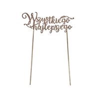 Topper różowy brokat Wszystkiego najlepszego