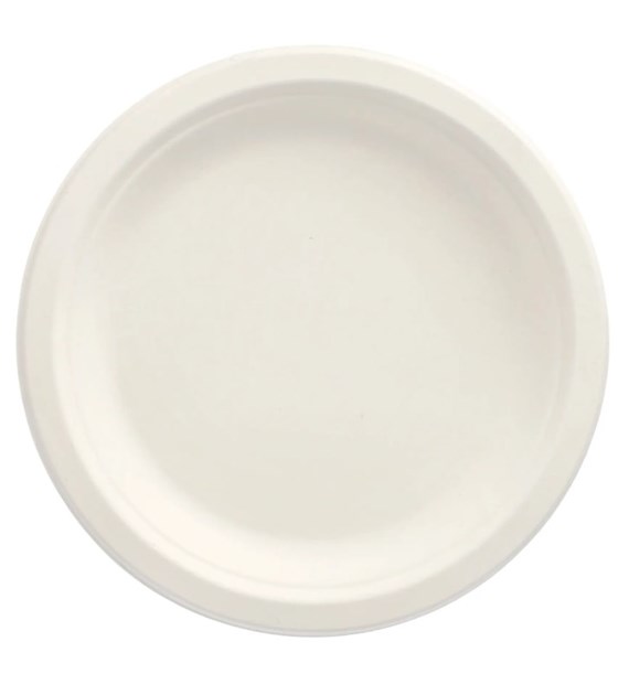 TALERZ Z TRZCINY CUKROWEJ 17cm BIAŁY (300/10/50)