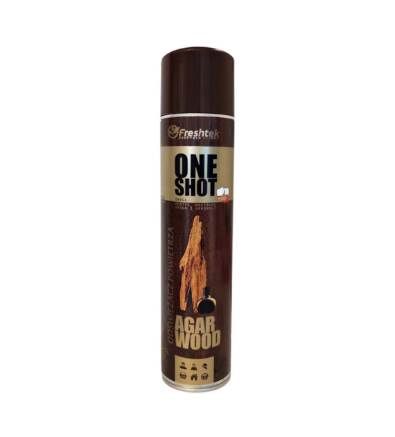 FRESHTEK ONE SHOT Odświeżacz powietrza AGAR WOOD 600ml (_/12/1)