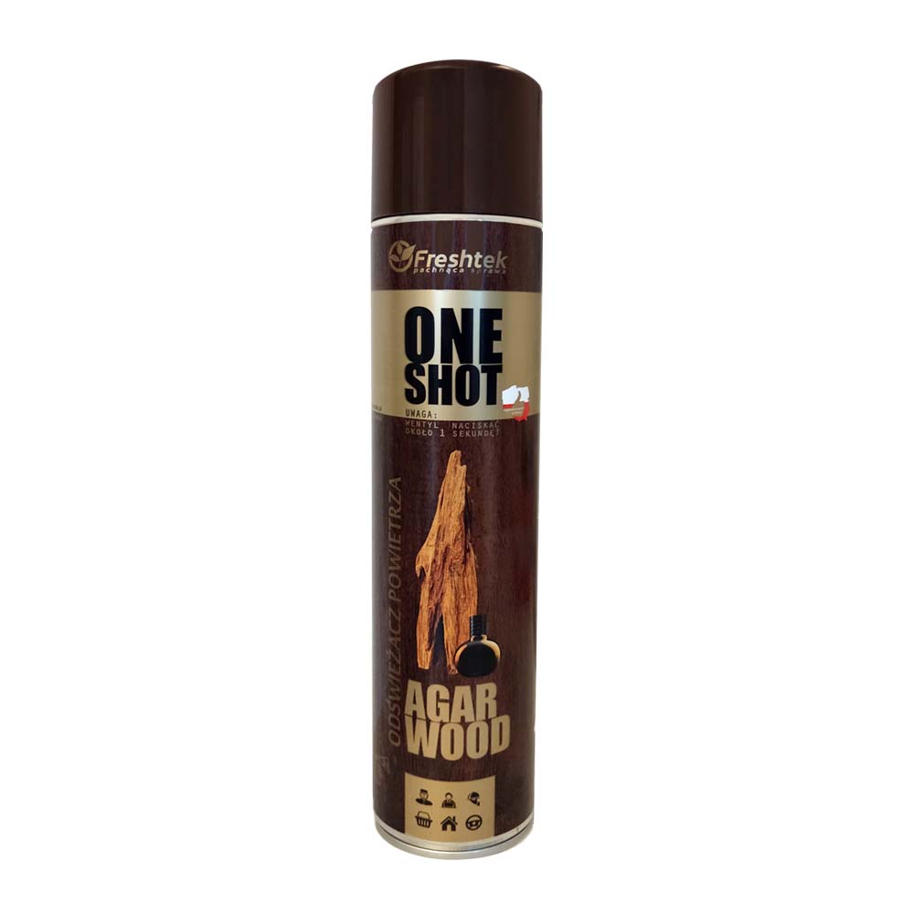 FRESHTEK ONE SHOT Odświeżacz powietrza AGAR WOOD 600ml (_/12/1)