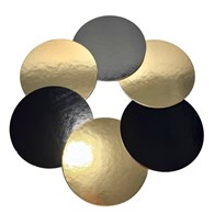 PODKŁAD OKRĄGŁY ZŁOTO-CZARNY GŁADKI 18cm 2400g (_/1/50)