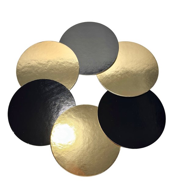 PODKŁAD OKRĄGŁY ZŁOTO-CZARNY GŁADKI 18cm 2400g (_/1/50)