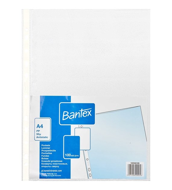 BANTEX KOSZULKI A4 GROSZKOWE 50mic (100SZT)