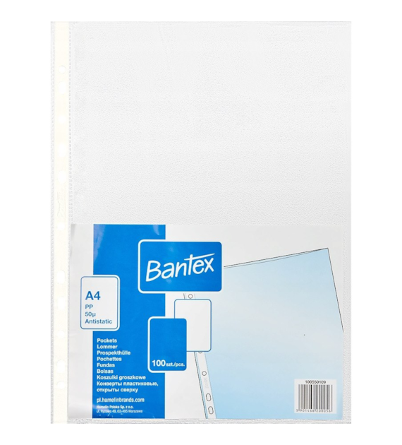 BANTEX KOSZULKI A4 GROSZKOWE 35mic (100szt)