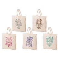 EKO TORBA 38x42  BAWEŁNA Łapacze Snów KRÓTKA RĄCZKA MIX