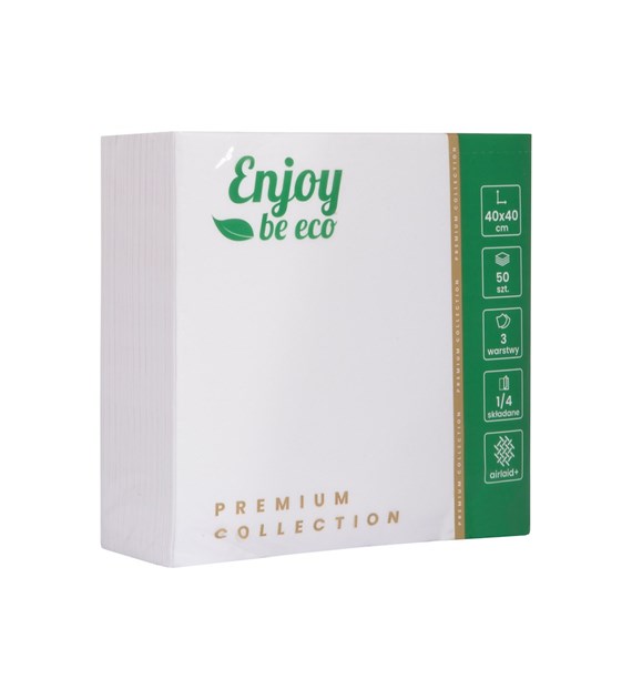 Enjoy Be Eco serwetka Premium Collection 3W 40x40 BIAŁA (100/5/50)