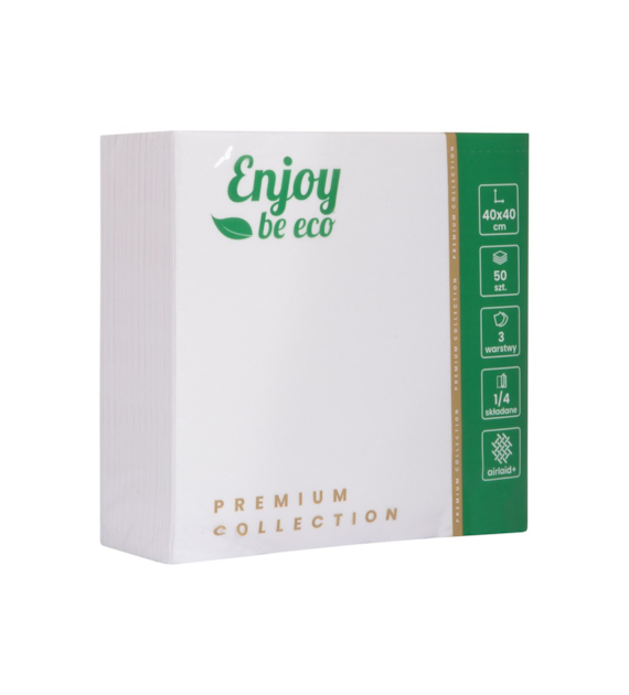 Enjoy Be Eco serwetka Premium Collection 3W 40x40 BIAŁA (100/5/50)