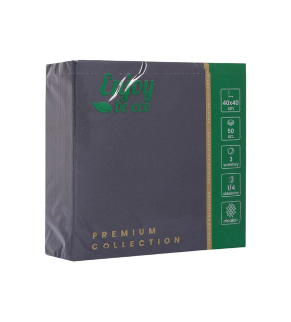 Enjoy Be Eco serwetka Premium Collection 3W 40x40 CZARNA (100/5/50)
