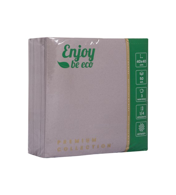 Enjoy Be Eco serwetka Premium Collection 3W 40x40 SZARA (100/5/50)