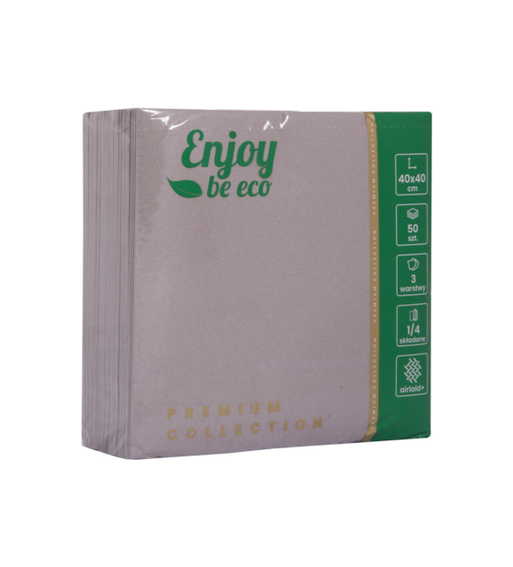 Enjoy Be Eco serwetka Premium Collection 3W 40x40 SZARA (100/5/50)