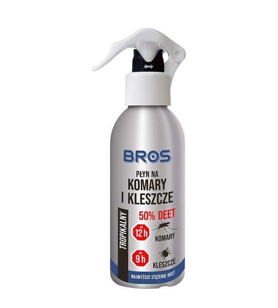 BROS płyn na komary i kleszcze 50% DEET 130ml (_/12/1)