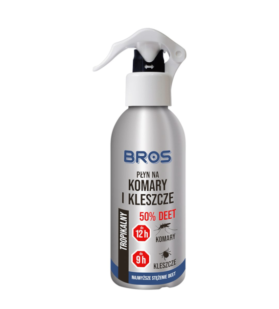 BROS płyn na komary i kleszcze 50% DEET 130ml (_/12/1)