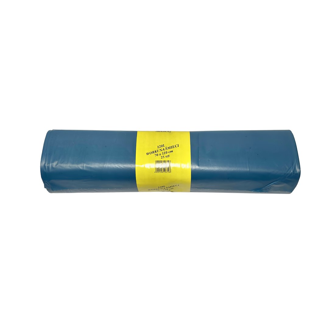 Worki na odpady 120L LDPE 40mic niebieskie IR (64/10/25)